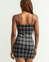 FULL TILT Plaid Knit Slip Dress