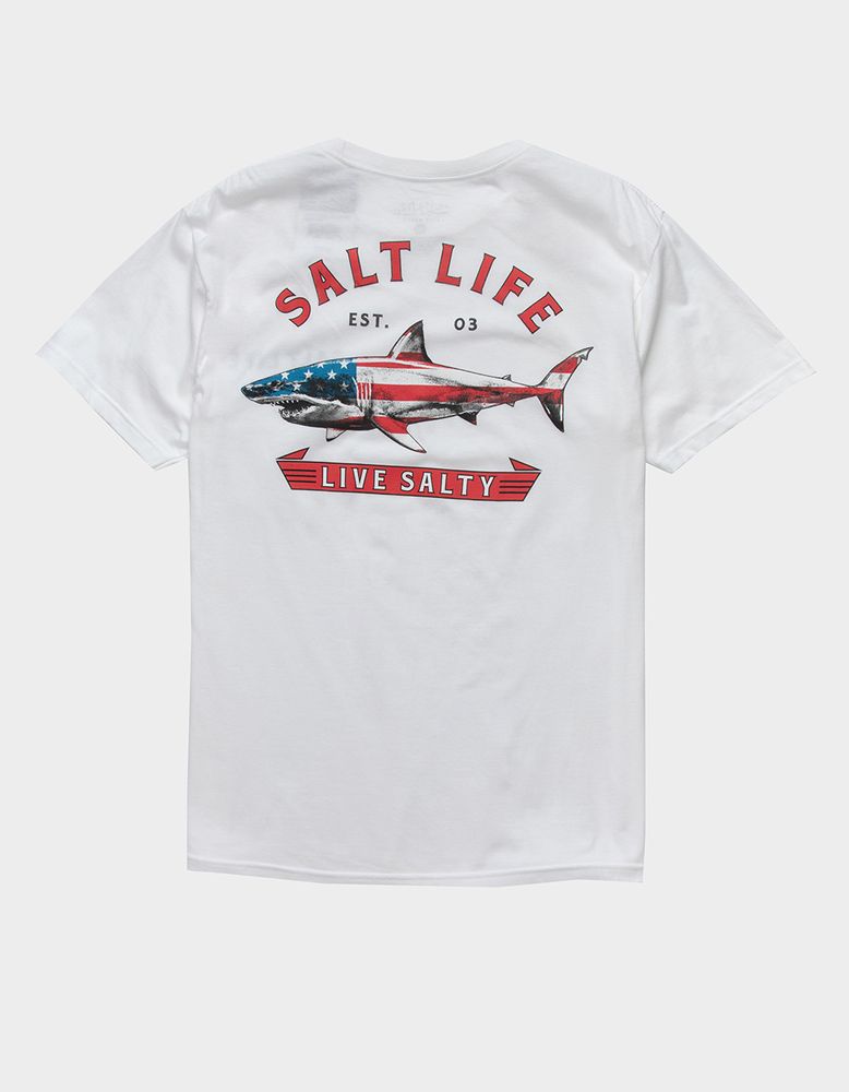 SALT LIFE Red, White and Bite Pocket T-Shirt