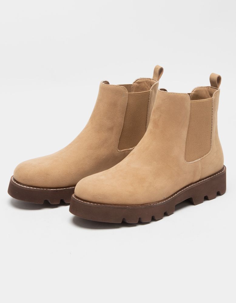 OASIS SOCIETY Tan Flat Chelsea Boots