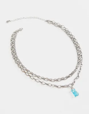 FULL TILT Layered Oval Link Gummy Pendant Necklace