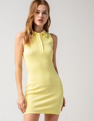 FULL TILT Sleeveless Yellow Polo Dress