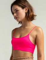 FULL TILT Seamless Skinny Strap Neon Hot Pink Bralette