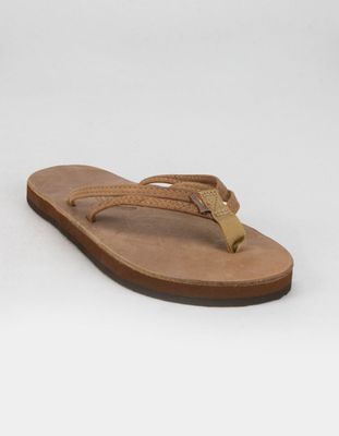 RAINBOW Luxury Leather Narrow Strap Sandals