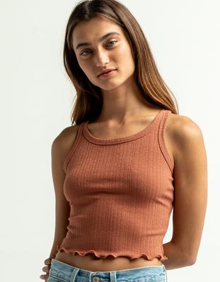 HEART & HIPS Pointelle Brick Crop Tank