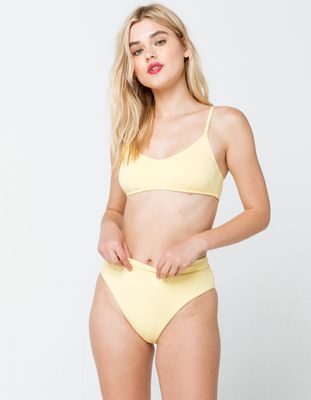 FULL TILT Solid Cheekier High Waist Sun Bikini Bottoms