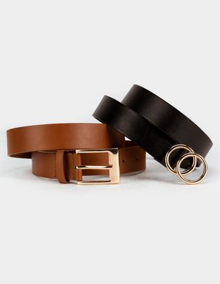 2 Pack Ring & Square Buckle Belts