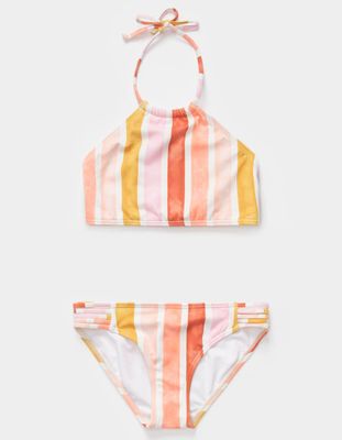 BILLABONG Striped High Neck Girls Bikini Set