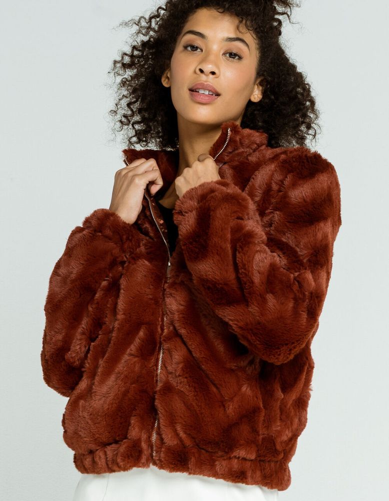 WEST OF MELROSE Fur Sure Chevron Jacket