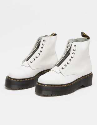 DR. MARTENS Sinclair Leather White Platform Boots