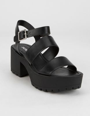 SODA Lug Sole Ankle Strap Platform Sandals