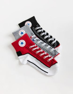 CONVERSE Chuck Quarter 3 Pack Boys Socks