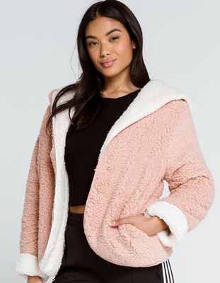 FULL TILT Reversible Sherpa Pink Hooded Jacket