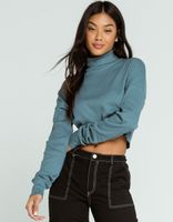 SKY AND SPARROW Teal Blue Turtleneck