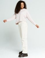 FULL TILT Chenille Cable Knit Dolman Pink Sweater