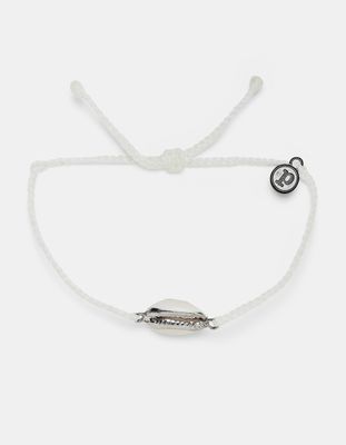 PURA VIDA Costa Cowrie Charm White Braided Bracelet