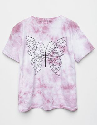 FULL TILT Butterfly Girls Tie Dye Oversized Tee