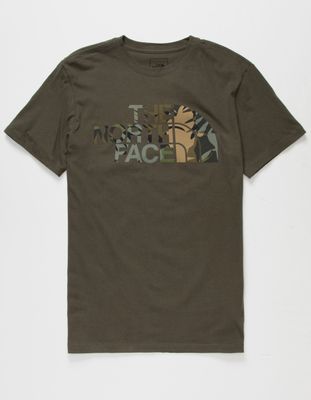 THE NORTH FACE Half Dome Texture Camo Olive T-Shirt