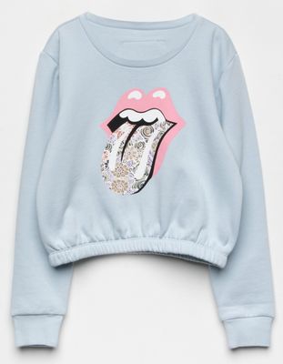 BRAVADO Rolling Stones Floral Girls Crew Sweatshirt