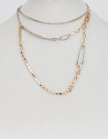 FULL TILT Mixed Chain Safety Pin Layered Necklace