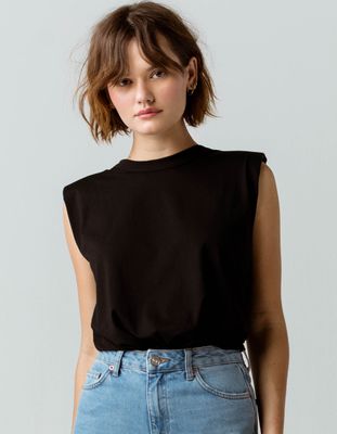 WEST OF MELROSE Bold Moves Shoulder Pad Tee