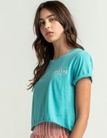 SALT LIFE Salty Teal Green Crop Tee