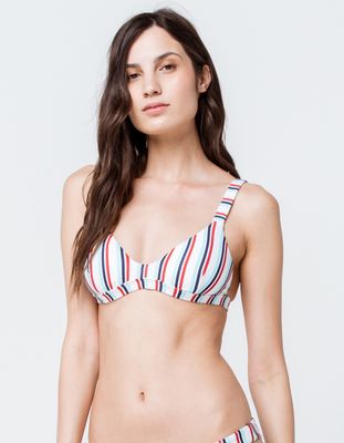 FULL TILT Textured Stripe Bralette Bikini Top