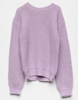 WHITE FAWN Mock Neck Girls Lavender Pullover Sweater