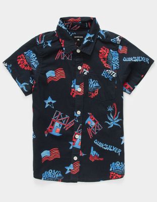 QUIKSILVER 4th of July Little boys Button Up Shirt (4-7)