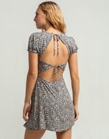 SKY AND SPARROW Ditsy Open Back Dress