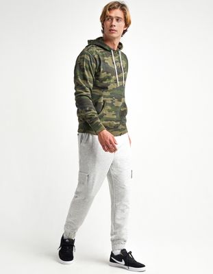 RSQ Light Gray Fleece Cargo Jogger Sweatpants