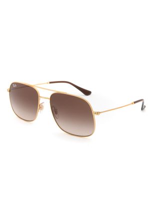 RAY-BAN RB3595 Gold & Brown Sunglasses