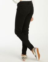 RSQ Mid Rise Skinny Exposed Button Ripped Girls Black Jeans