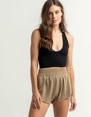 FREE PEOPLE Cozy Cool Olive Lounge Shorts