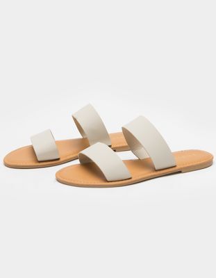 BAMBOO Double Strap Taupe Sandals
