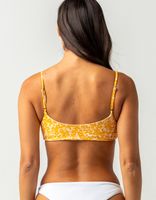 FULL TILT Floral Cinch Tie Yellow Combo Bralette Bikini Top