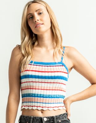 ROXY Dream Song White Combo Knit Cami
