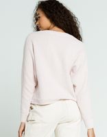 FULL TILT Chenille Cable Knit Dolman Pink Sweater