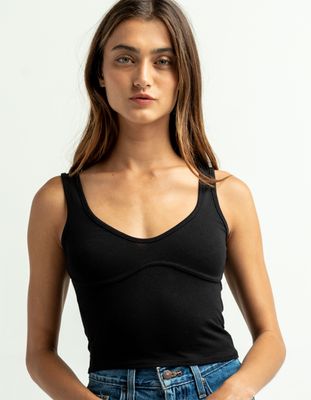 HEART & HIPS Black Bustier Crop Tank