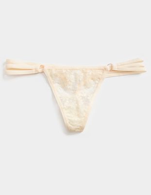 FULL TILT Strappy Side Lace Cream Thong
