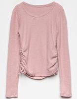 WHITE FAWN Cozy Cinch Side Girls Light Pink Top