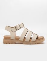 SODA Caged Ankle Strap Beige Sandals