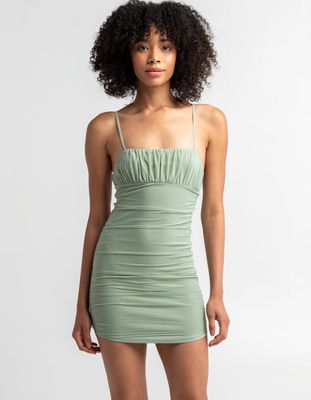 SKY AND SPARROW Sage Mesh Emma Bodycon Dress