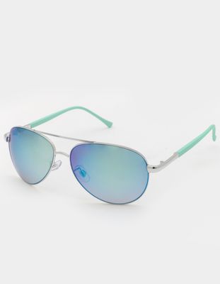 Metal Frame Turquoise Aviator Sunglasses