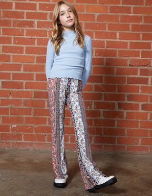 WHITE FAWN Floral Girls Flare Pants