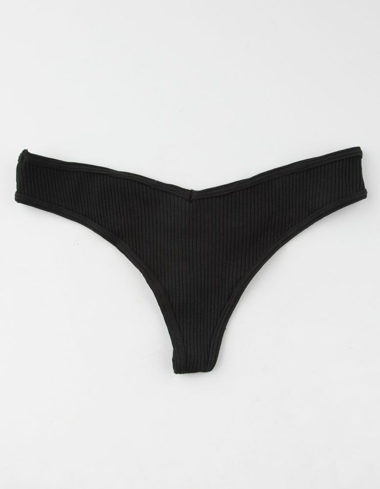 FULL TILT V Rib Black Thong