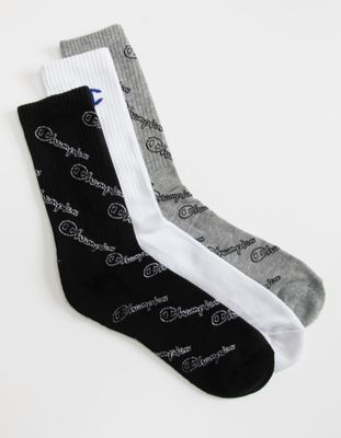 CHAMPION Hollow Script 3- Pack Crew Socks