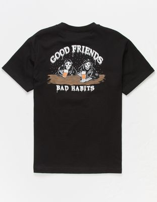 FRESH VIBES Good Friends White Black T-Shirt