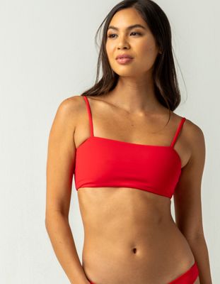 FULL TILT Bandeau Red Bikini Top