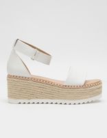 SODA Espadrille Ankle Strap White Flatform Sandals