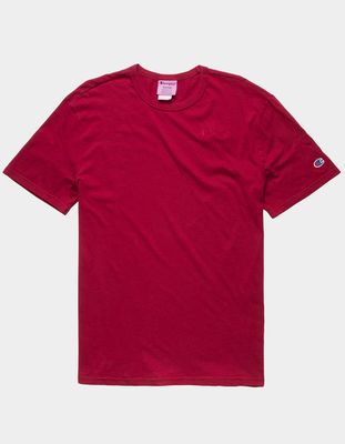 CHAMPION Script Embroidered Vintage Dye Maroon T-Shirt
